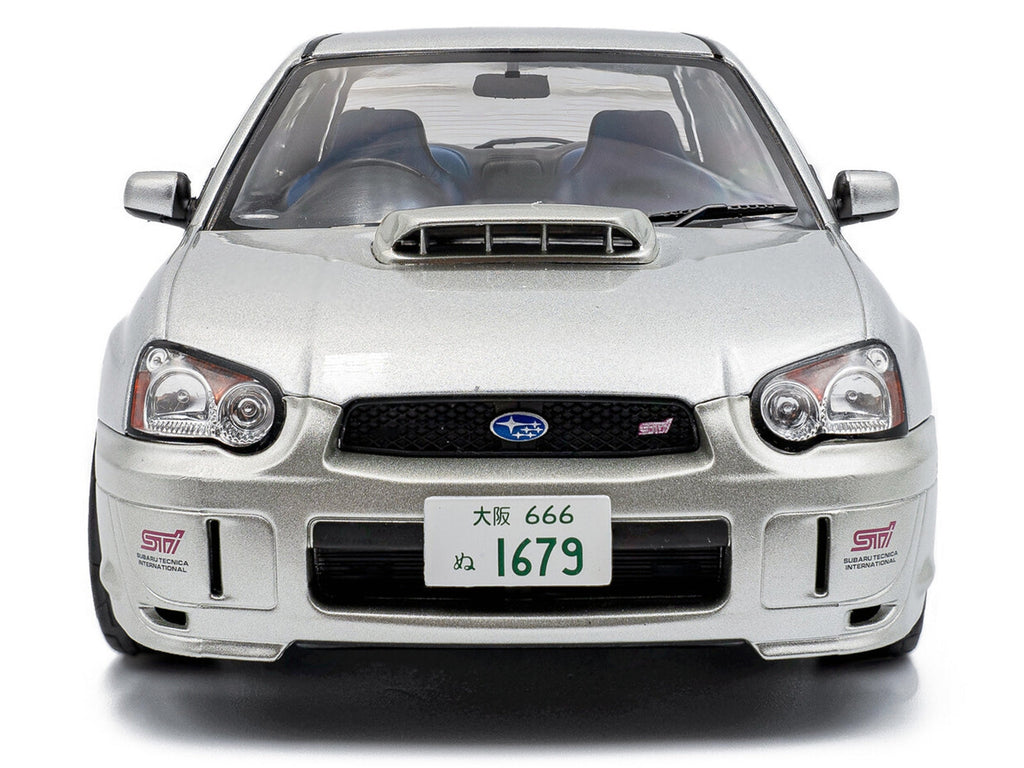 2004 Subaru Impreza WRX STI RHD (Right Hand Drive) Premium Silver Effect 1/18 Diecast Model Car by Solido