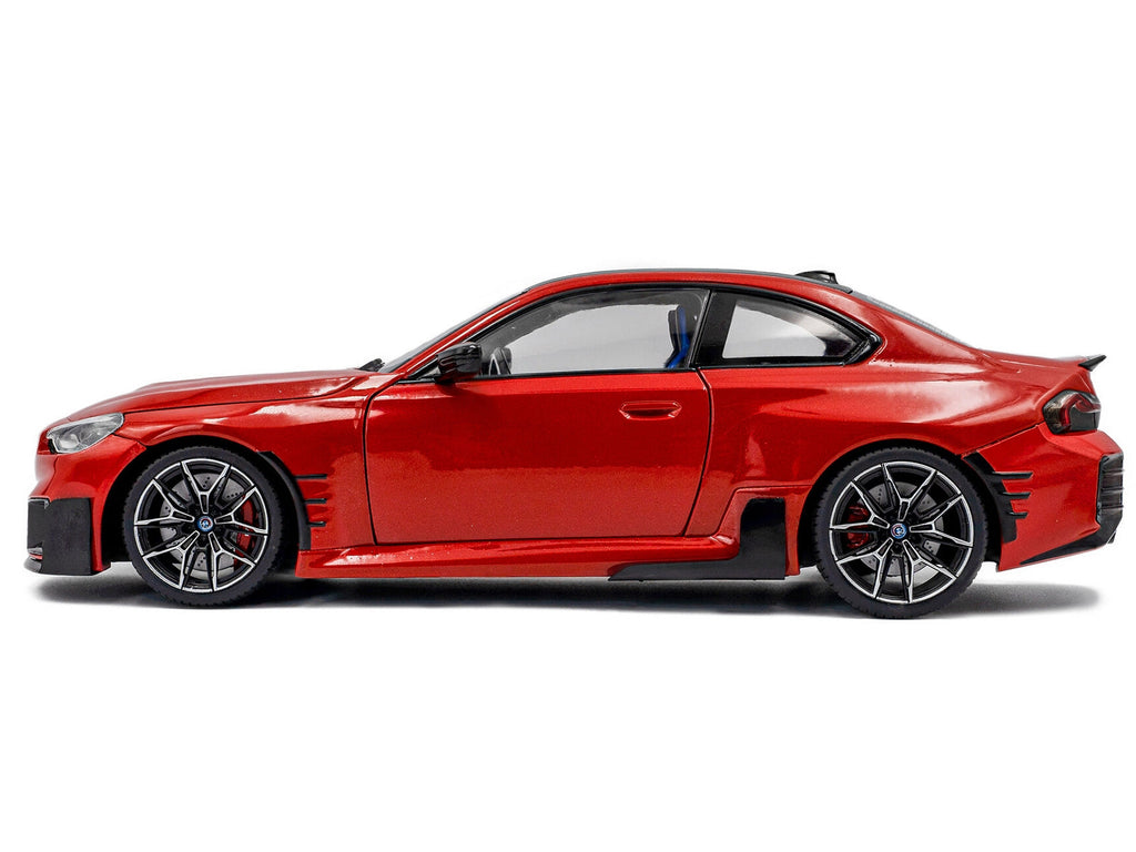 2024 BMW M2 Performance Parts Toronto Red Metallic with Carbon Top 1/18 Diecast Model Car by Solido