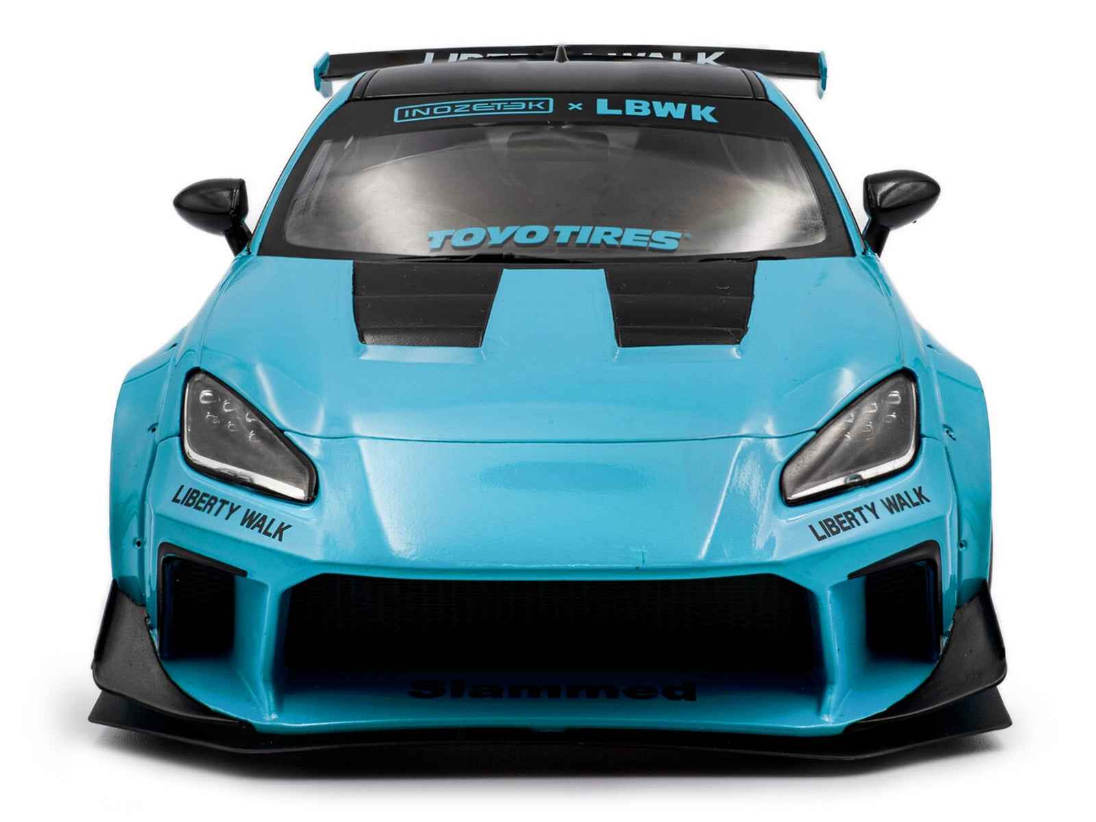2024 Toyota GR86 LBWK Body Kit RHD (Right Hand Drive) Baby Blue with Black Top 1/18 Diecast Model Car by Solido