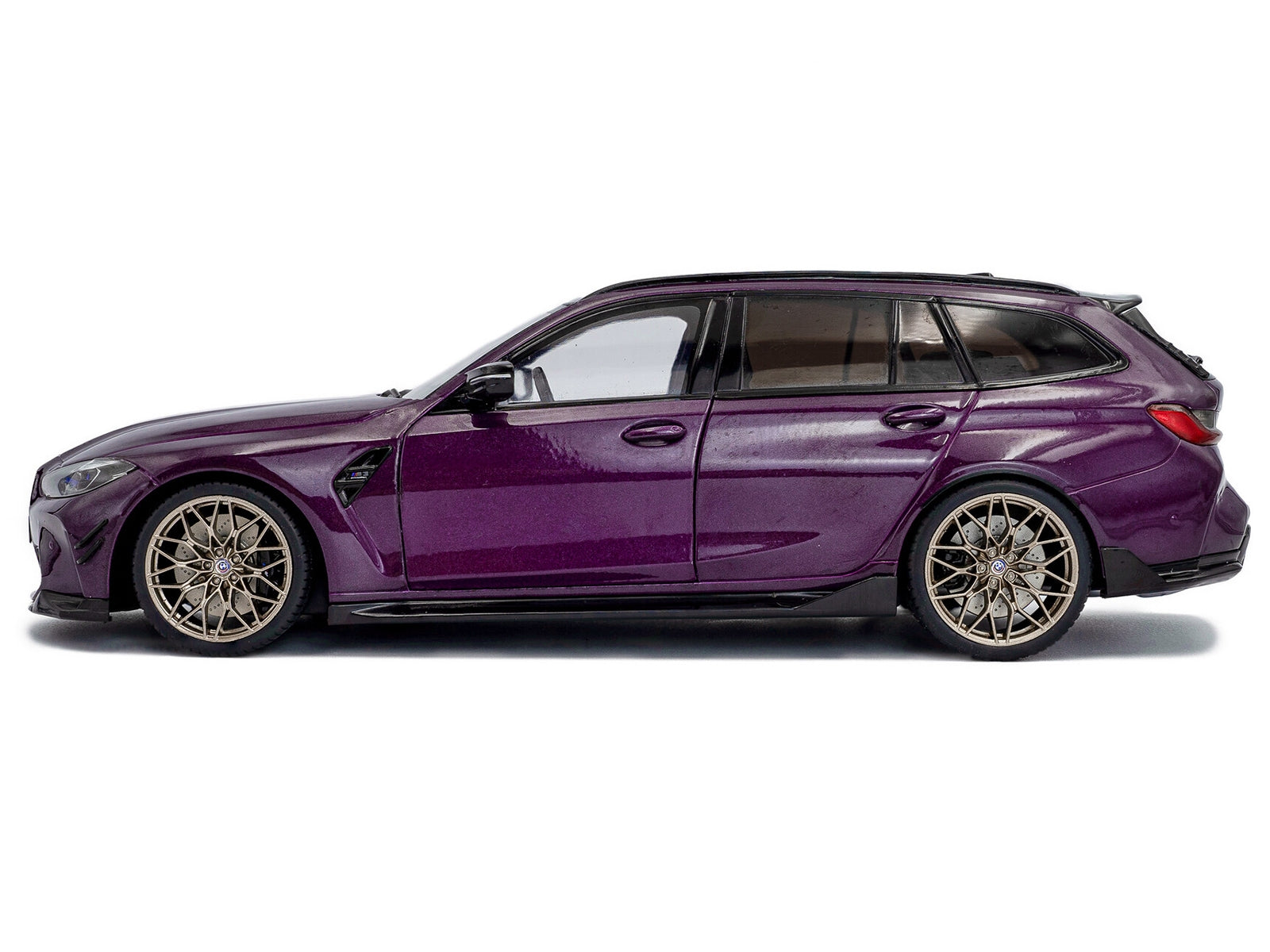 2024 BMW M3 Competition M xDrive Touring Twilight Purple Pearl Metallic with Black Top 1/18 Diecast Model Car by Solido