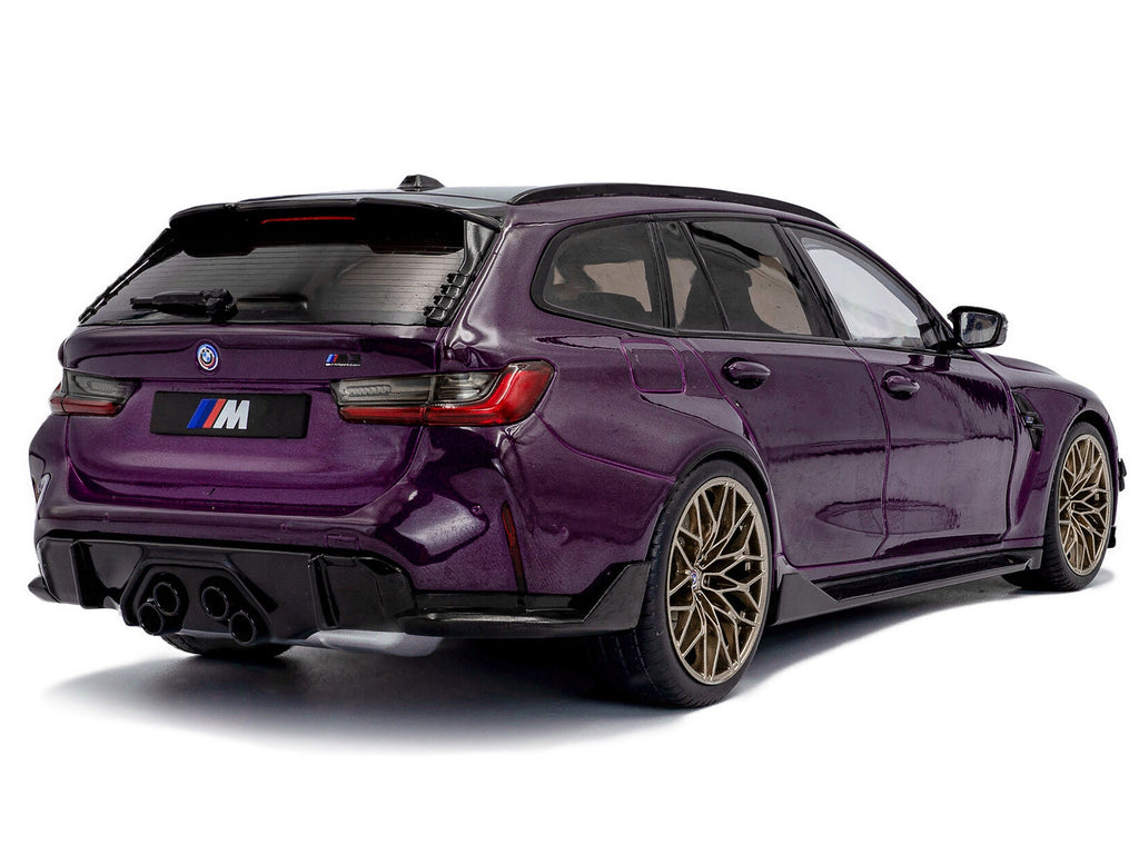2024 BMW M3 Competition M xDrive Touring Twilight Purple Pearl Metallic with Black Top 1/18 Diecast Model Car by Solido