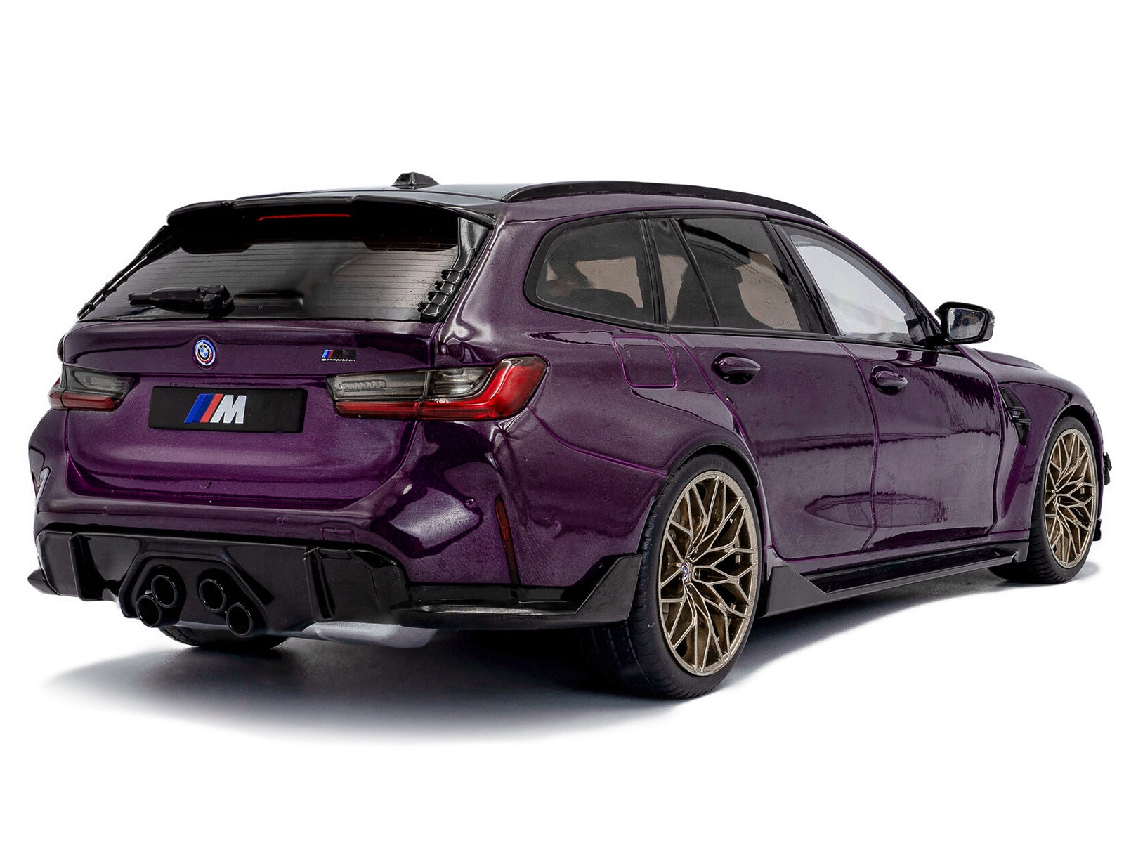 2024 BMW M3 Competition M xDrive Touring Twilight Purple Pearl Metallic with Black Top 1/18 Diecast Model Car by Solido