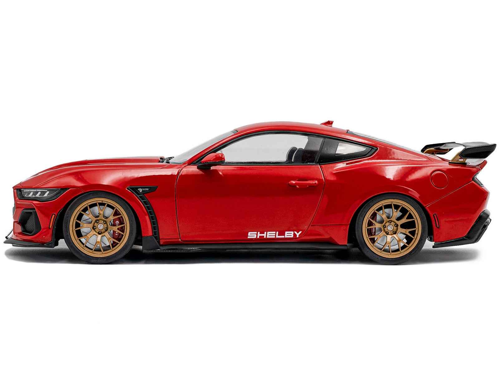 2024 Ford Shelby Mustang Super Snake Race Red with White Stripes 1/18 Diecast Model Car by Solido