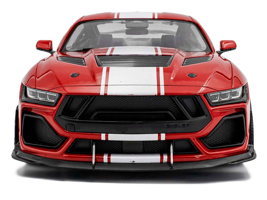 2024 Ford Shelby Mustang Super Snake Race Red with White Stripes 1/18 Diecast Model Car by Solido