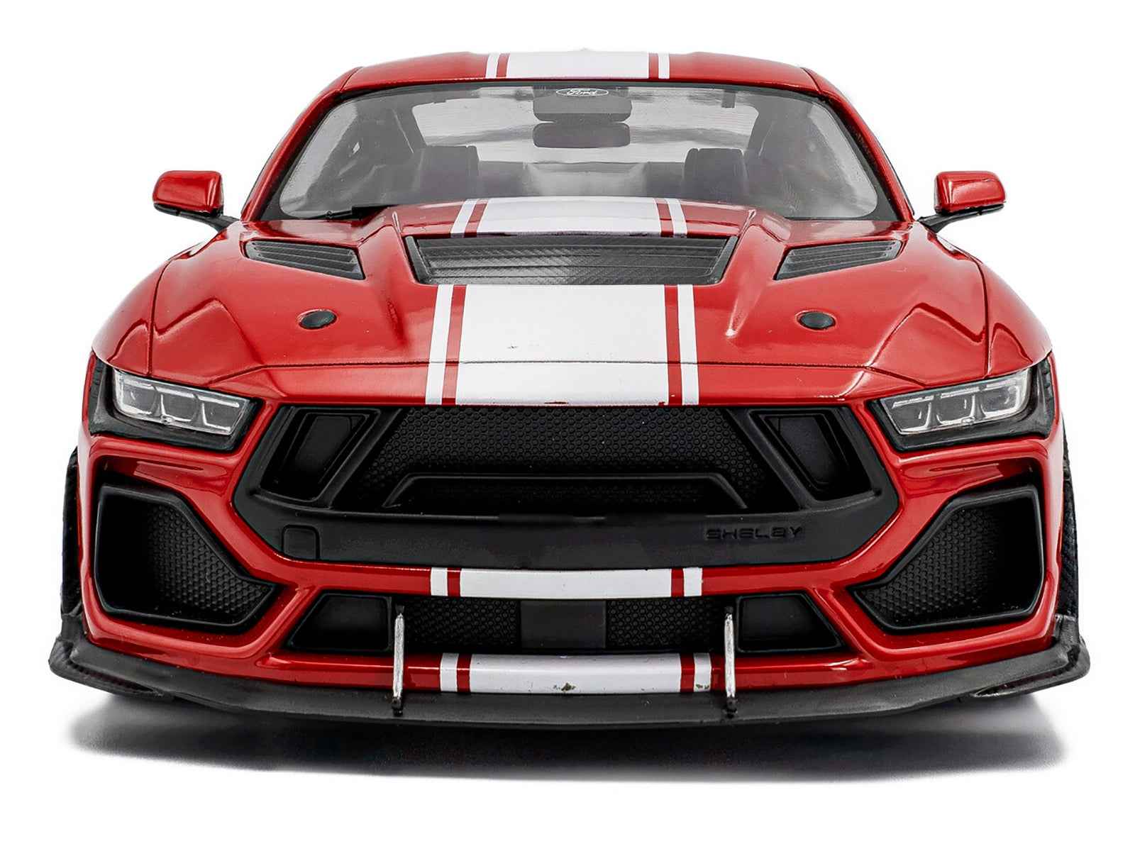 2024 Ford Shelby Mustang Super Snake Race Red with White Stripes 1/18 Diecast Model Car by Solido