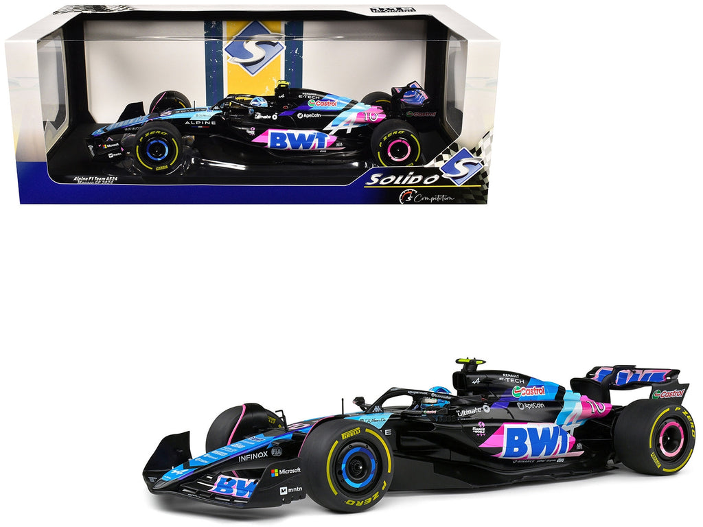 Alpine A524 #10 Pierre Gasly "BWT" Formula One F1 Monaco GP (2024) "Competition" Series 1/18 Diecast Model Car by Solido