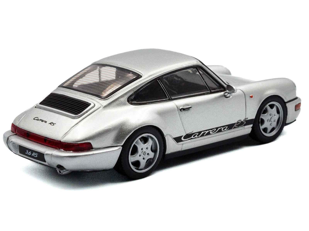 1994 Porsche 911 (964) RS Silver Metallic with Black Stripes 1/43 Diecast Model Car by Solido