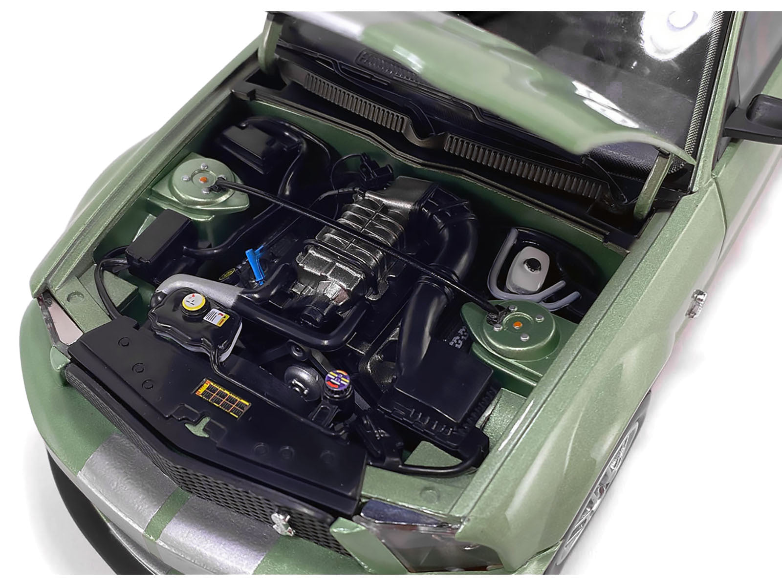 2007 Ford Shelby GT500 Lime Green Metallic with Silver Stripes "Shelby Collectibles" Series 1/18 Diecast Model Car by ACME