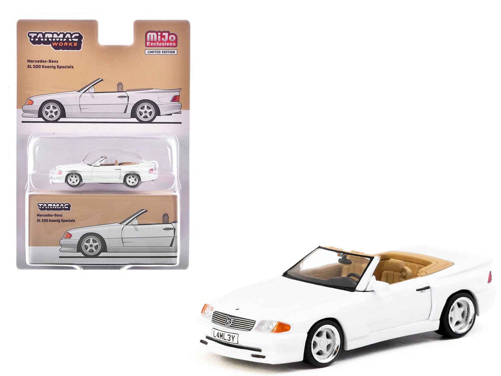 Mercedes-Benz SL 500 Koenig Specials Convertible White "Global64" Series 1/64 Diecast Model by Tarmac Works