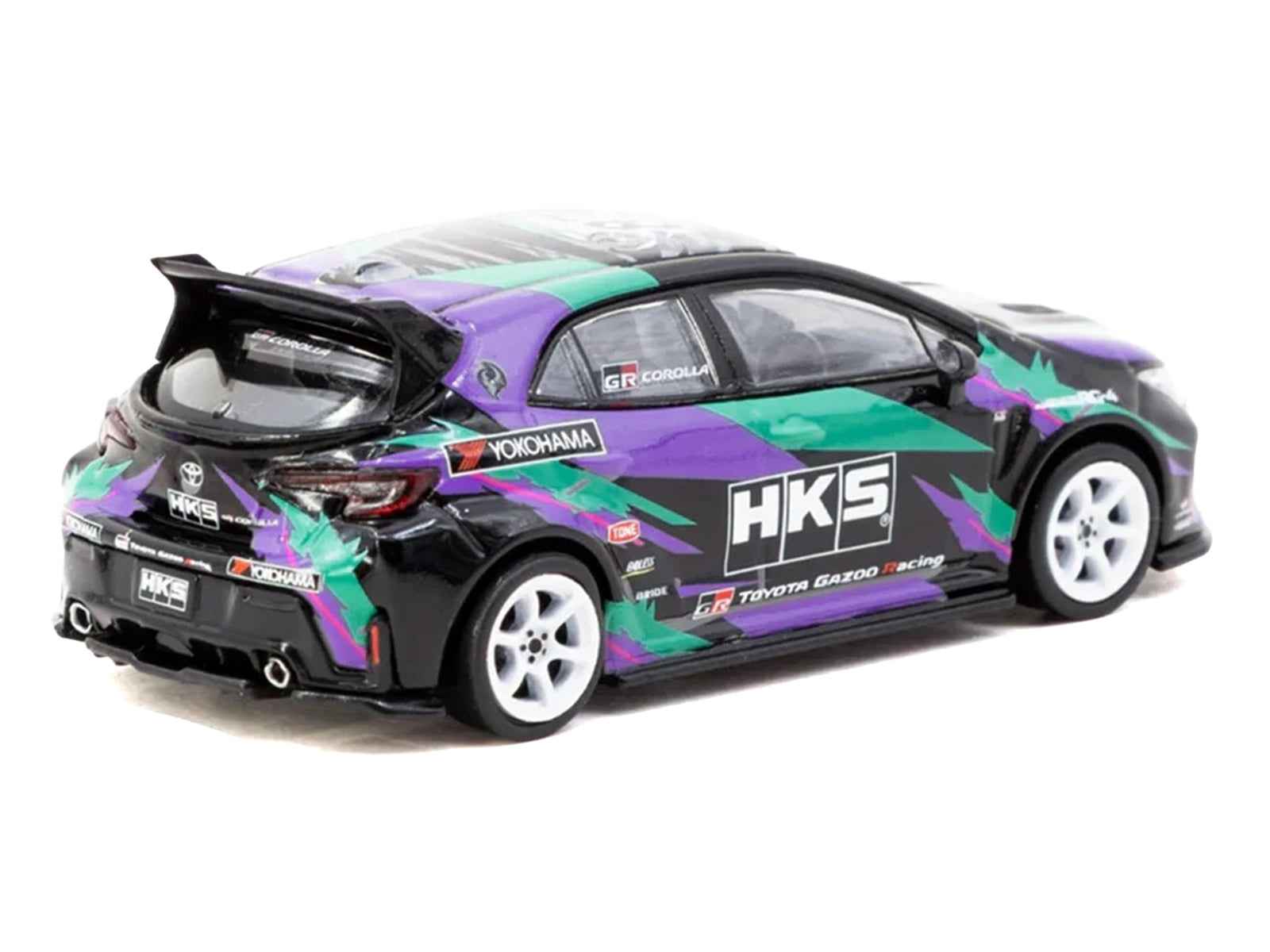 Toyota GR Corolla RHD (Right Hand Drive) "HKS" Black with Graphics "Global64" Series 1/64 Diecast Model by Tarmac Works