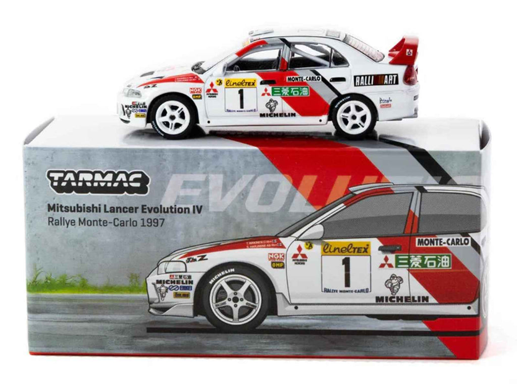 Mitsubishi Lancer Evolution IV #1 Tommi Makinen - Seppo Harjanne 3rd Place "Monte Carlo Rally" (1997) "Global64" Series 1/64 Diecast Model by Tarmac Works