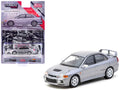 Mitsubishi Lancer Evolution IV Silver Metallic with Tarmac Cards "Global64" Series 1/64 Diecast Model by Tarmac Works
