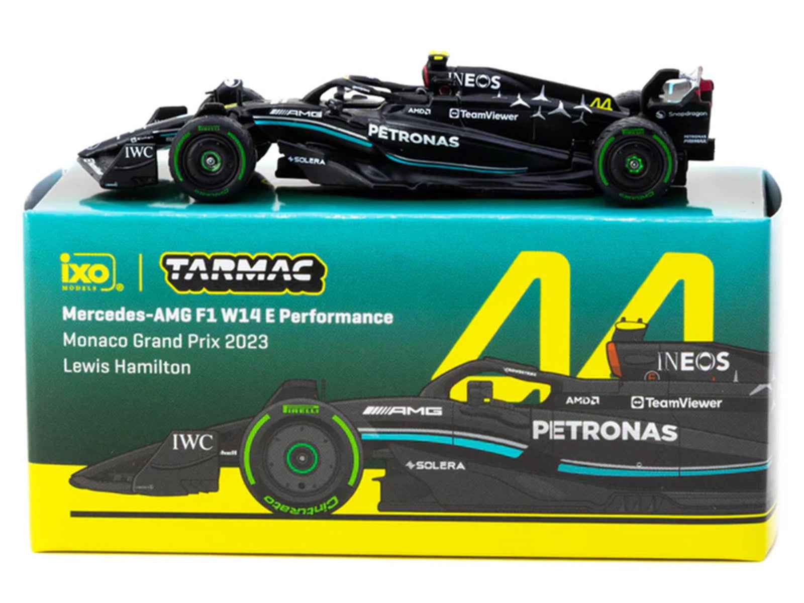 Mercedes-AMG F1 W14 E Performance #44 Lewis Hamilton Formula One F1 "Monaco GP" (2023) "Global64" Series 1/64 Diecast Model by Tarmac Works