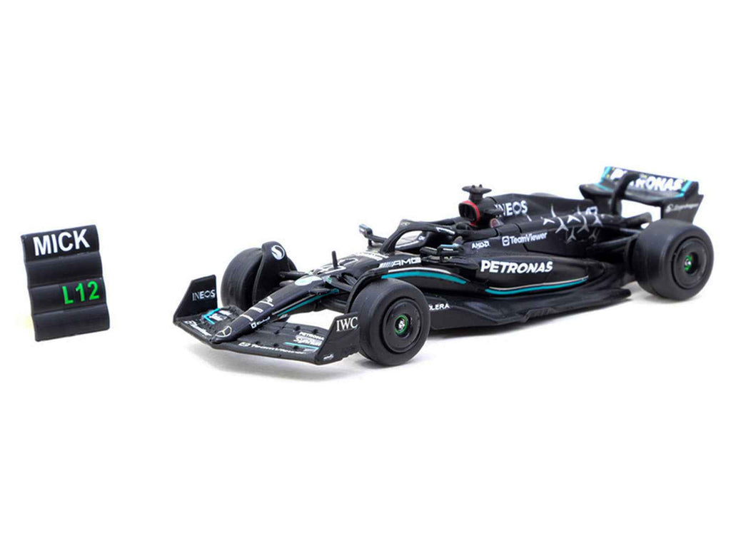 Mercedes-AMG F1 W14 E Performance #47 Mick Schumacher Formula One F1 "Spanish GP Tyre Testing" (2023) with Pit Board "Global64" Series 1/64 Diecast Model by Tarmac Works