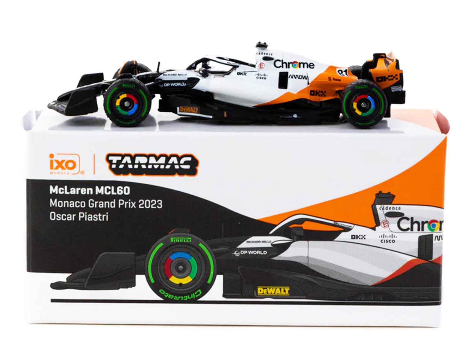 McLaren MCL60 #81 Oscar Piastri Formula One F1 "Monaco GP" (2023) "Global64" Series 1/64 Diecast Model by Tarmac Works