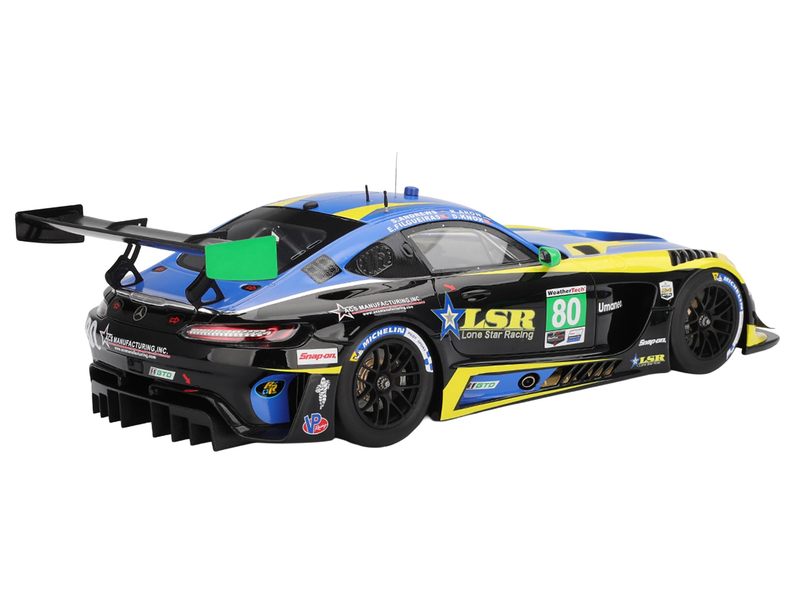 Mercedes-AMG GT3 EVO #80 Scott Andrews - Ralf Aron - Eric Filgueiras - Dan Knox "Lone Star Racing" IMSA "24 Hours of Daytona" (2025) 1/18 Model Car by Top Speed